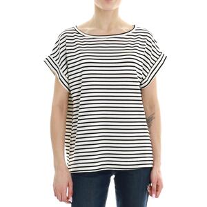 T-SHIRT RIGHE VICOLO NERO